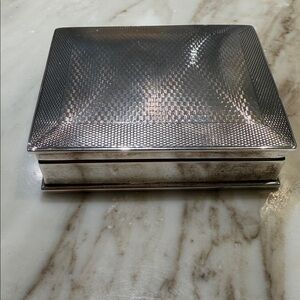 Antique  Silver Box wood  inside
